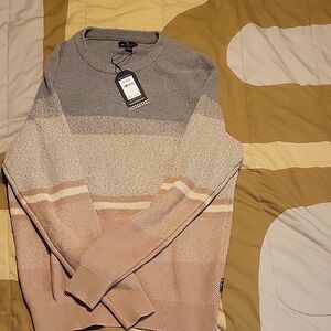 Ben Sherman Men's Gray and Tan Crewneck Sweater